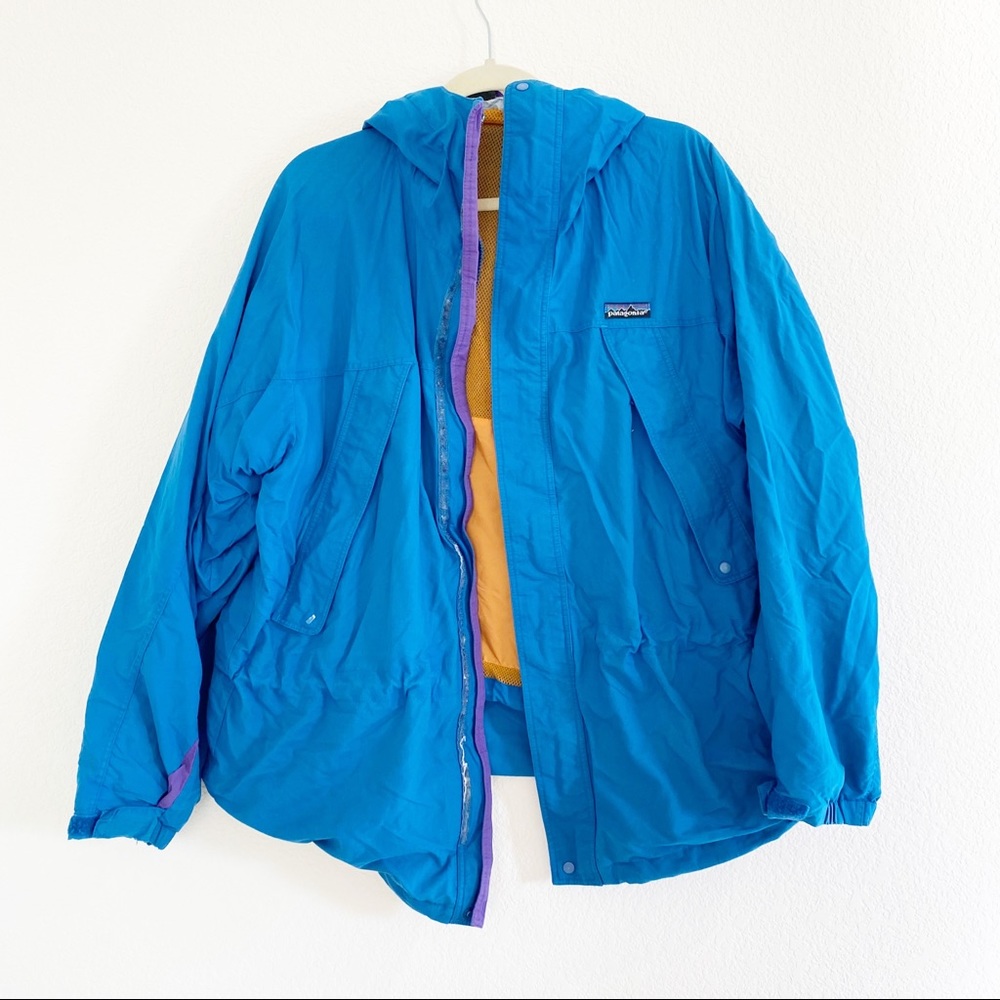 Vintage Patagonia | Blue and Orange 90s Coat Jacket